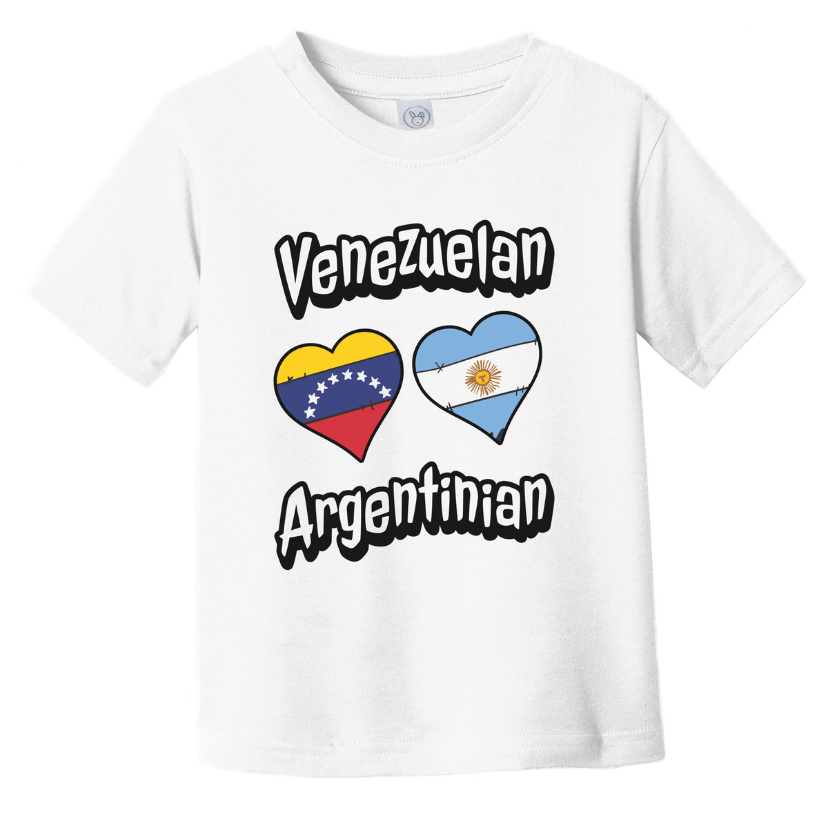 Venezuelan Argentinian Flag Heart Combo Venezuela Argentina Infant Toddler T-Shirt