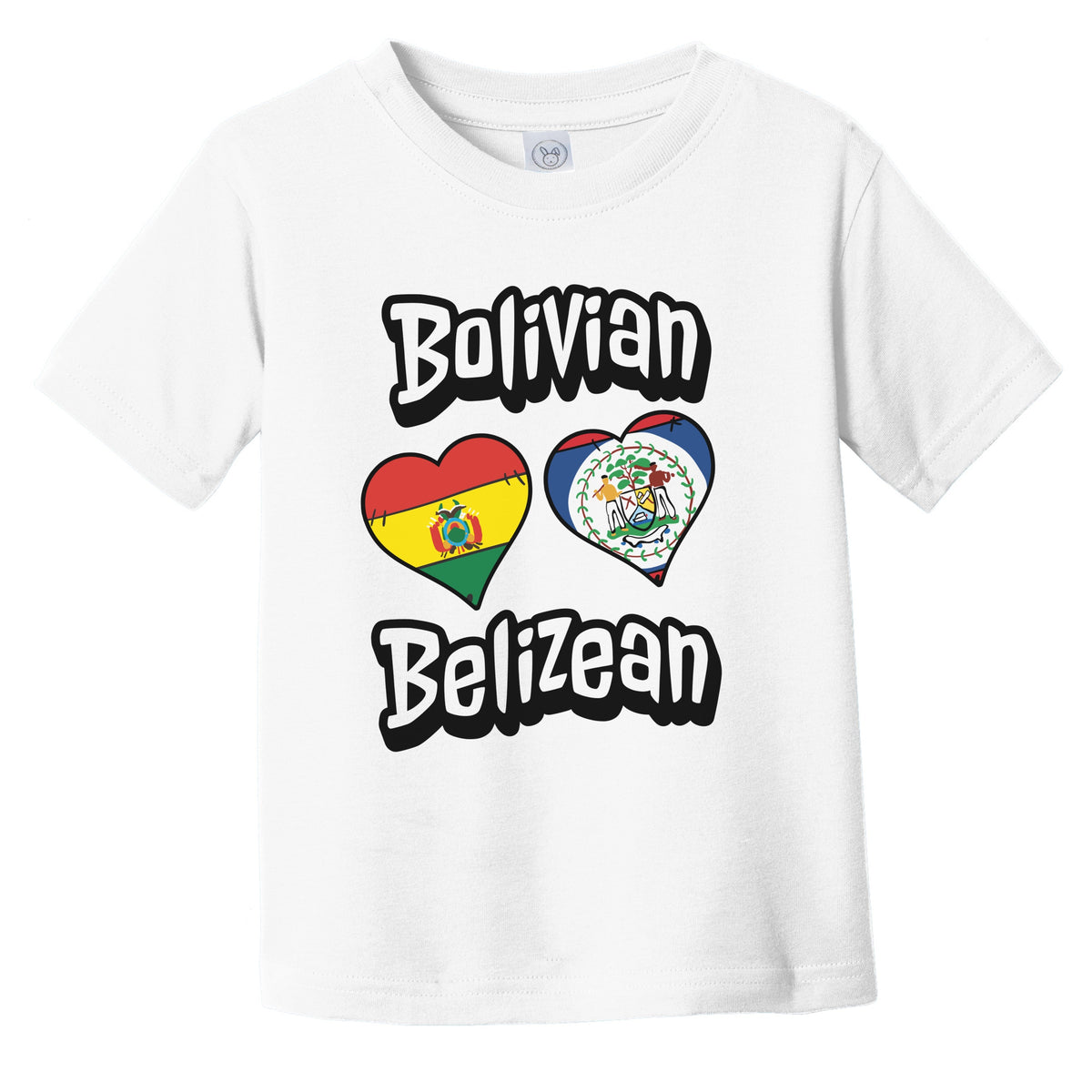 Bolivian Belizean Flag Heart Combo Bolivia Belize Infant Toddler T-Shirt