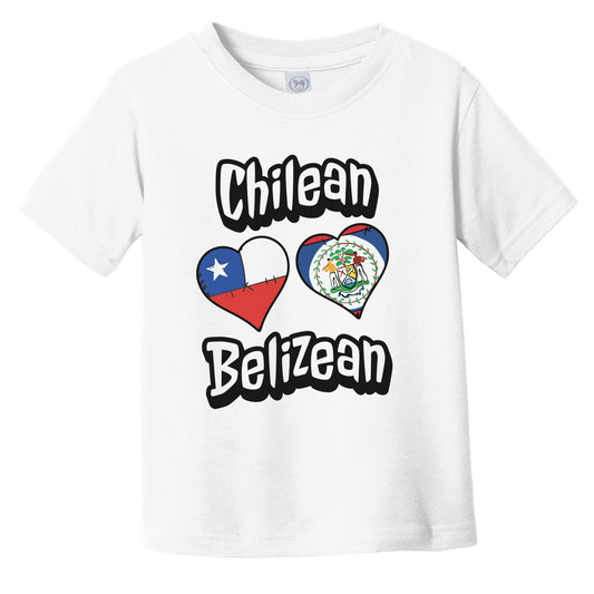 Chilean Belizean Flag Heart Combo Chile Belize Infant Toddler T-Shirt