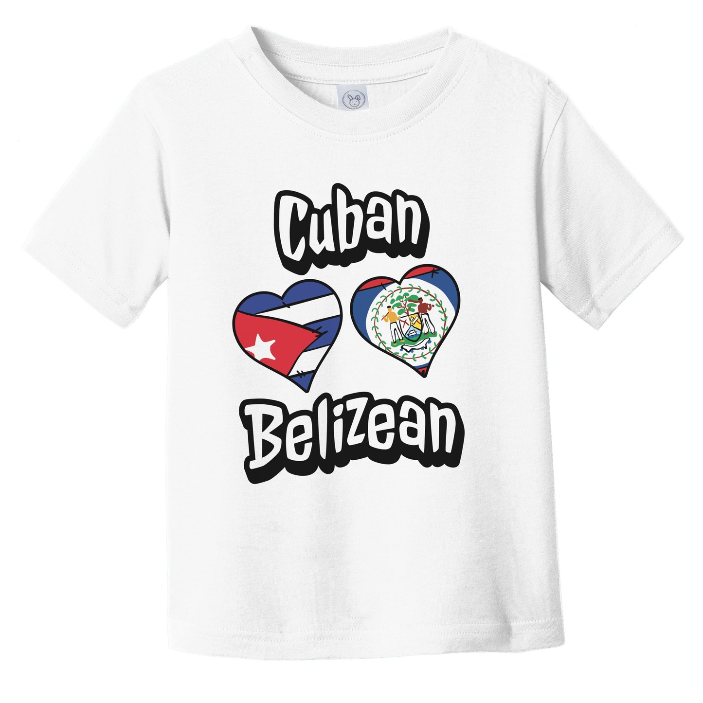 Cuban Belizean Flag Heart Combo Cuba Belize Infant Toddler T-Shirt