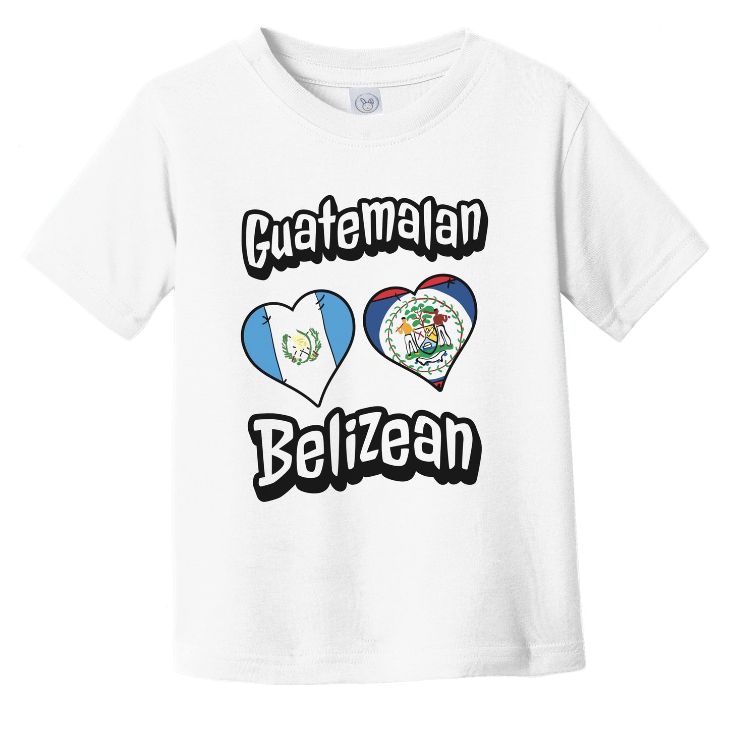 Guatemalan Belizean Flag Heart Combo Guatemala Belize Infant Toddler T-Shirt