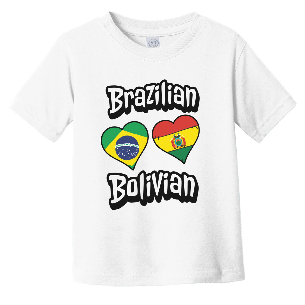 Brazilian Bolivian Flag Heart Combo Brazil Bolivia Infant Toddler T-Shirt