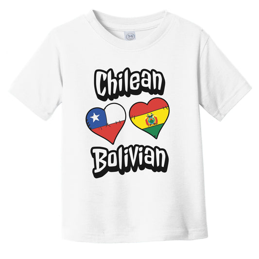 Chilean Bolivian Flag Heart Combo Chile Bolivia Infant Toddler T-Shirt