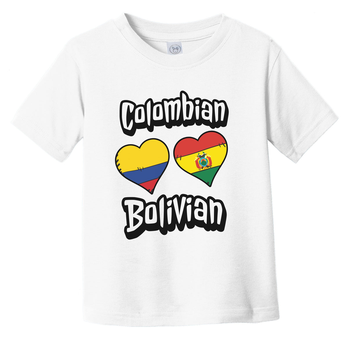 Colombian Bolivian Flag Heart Combo Colombia Bolivia Infant Toddler T-Shirt
