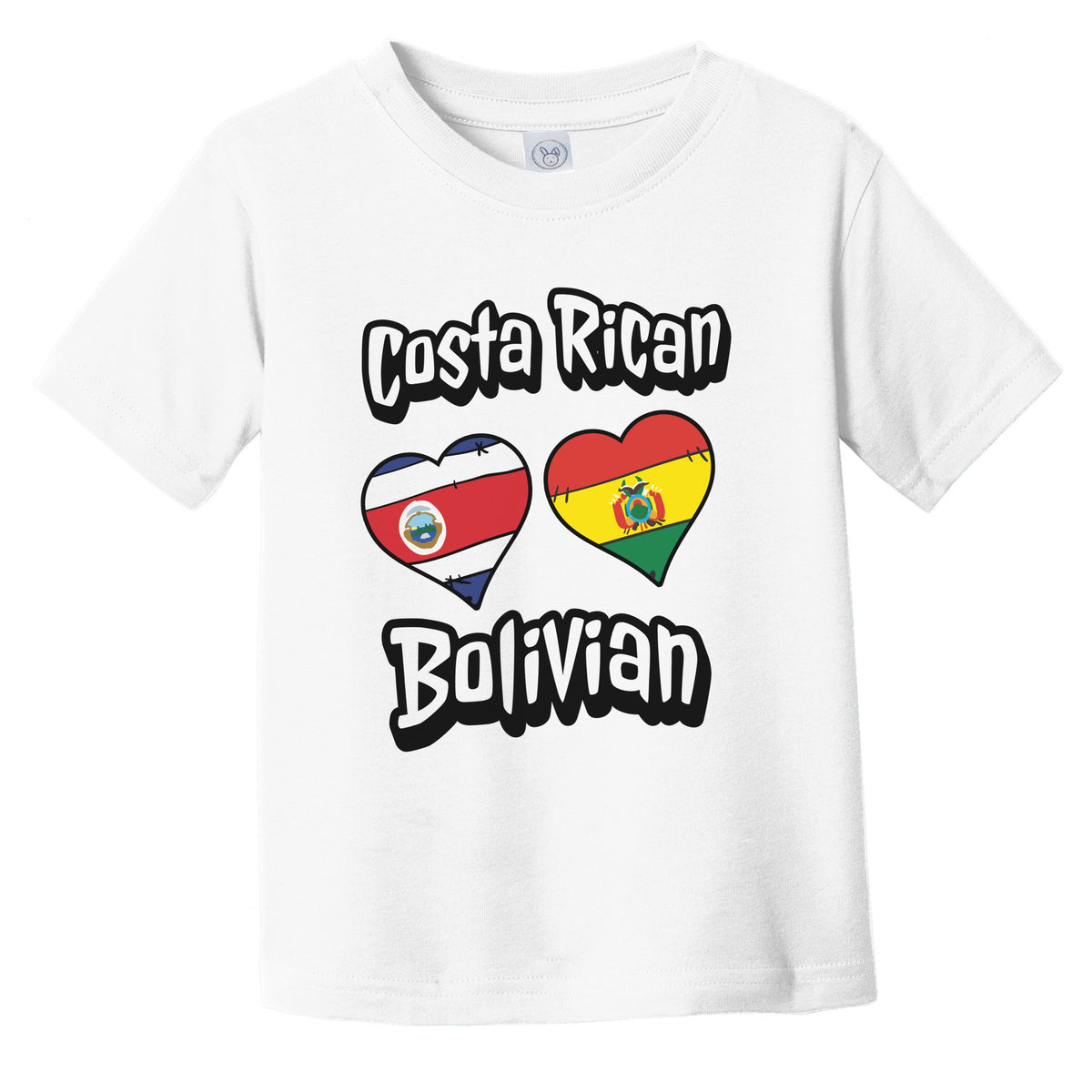 Costa Rican Bolivian Flag Heart Combo Costa Rica Bolivia Infant Toddler T-Shirt