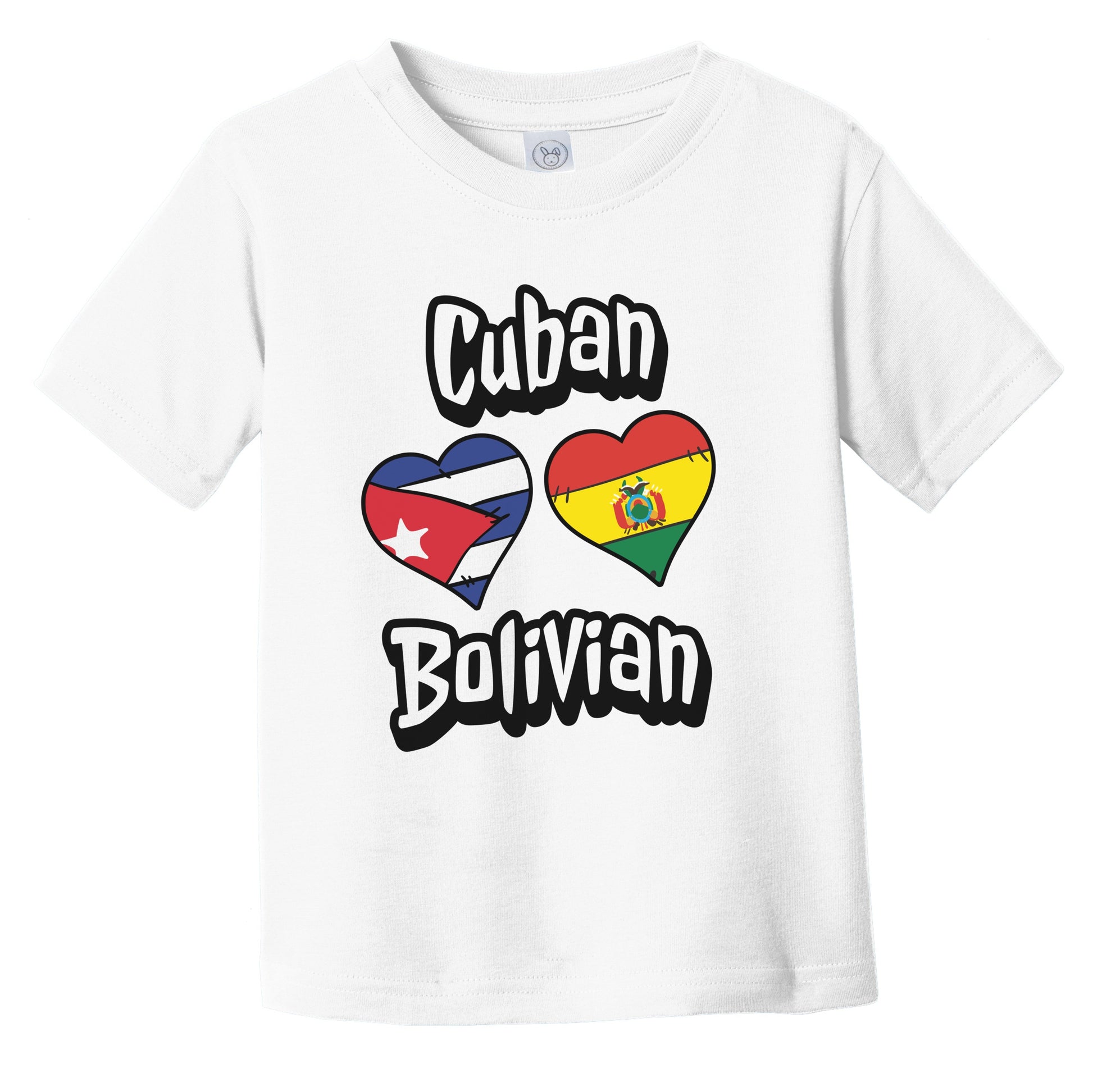 Cuban Bolivian Flag Heart Combo Cuba Bolivia Infant Toddler T-Shirt