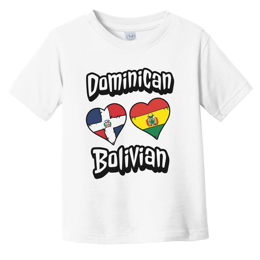 Dominican Bolivian Flag Hearts Dominican Republic Bolivia Infant Toddler T-Shirt