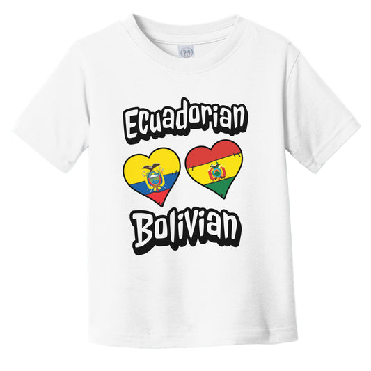 Ecuadorian Bolivian Flag Heart Combo Ecuador Bolivia Infant Toddler T-Shirt