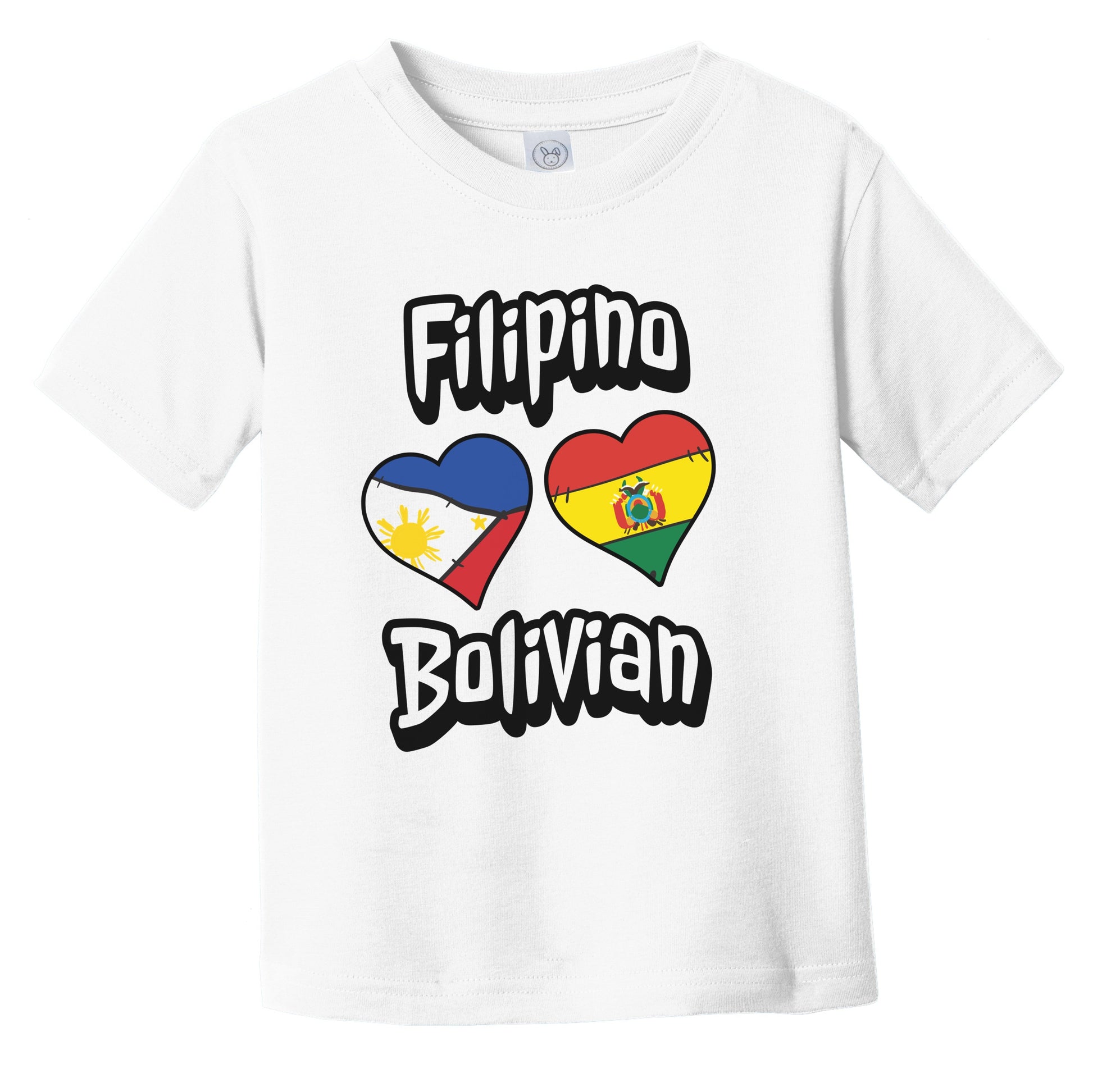 Filipino Bolivian Flag Heart Combo Philippines Bolivia Infant Toddler T-Shirt