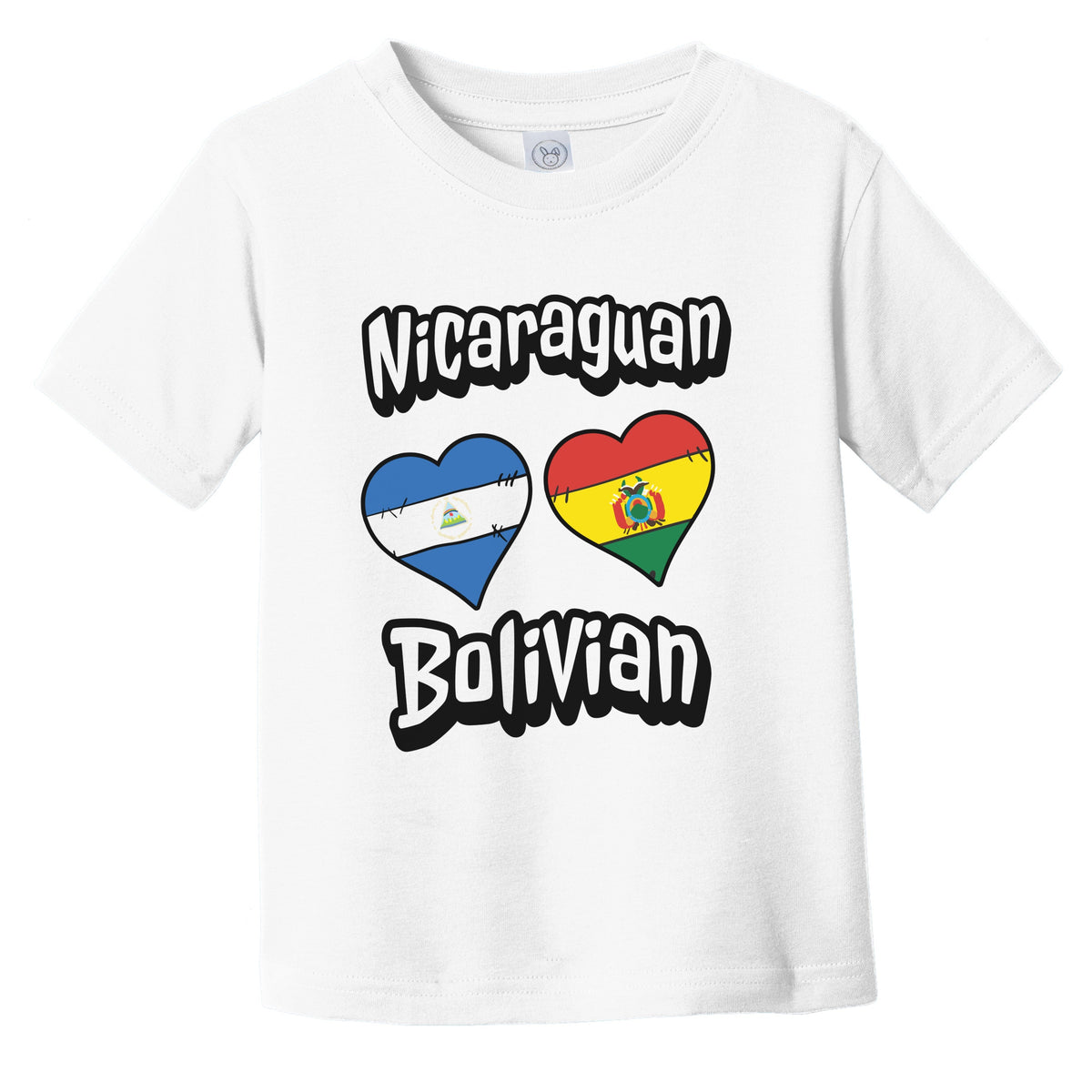 Nicaraguan Bolivian Flag Heart Combo Nicaragua Bolivia Infant Toddler T-Shirt