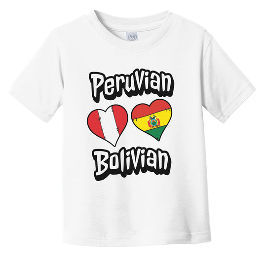 Peruvian Bolivian Flag Heart Combo Peru Bolivia Infant Toddler T-Shirt