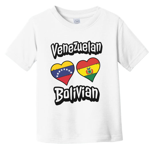 Venezuelan Bolivian Flag Heart Combo Venezuela Bolivia Infant Toddler T-Shirt