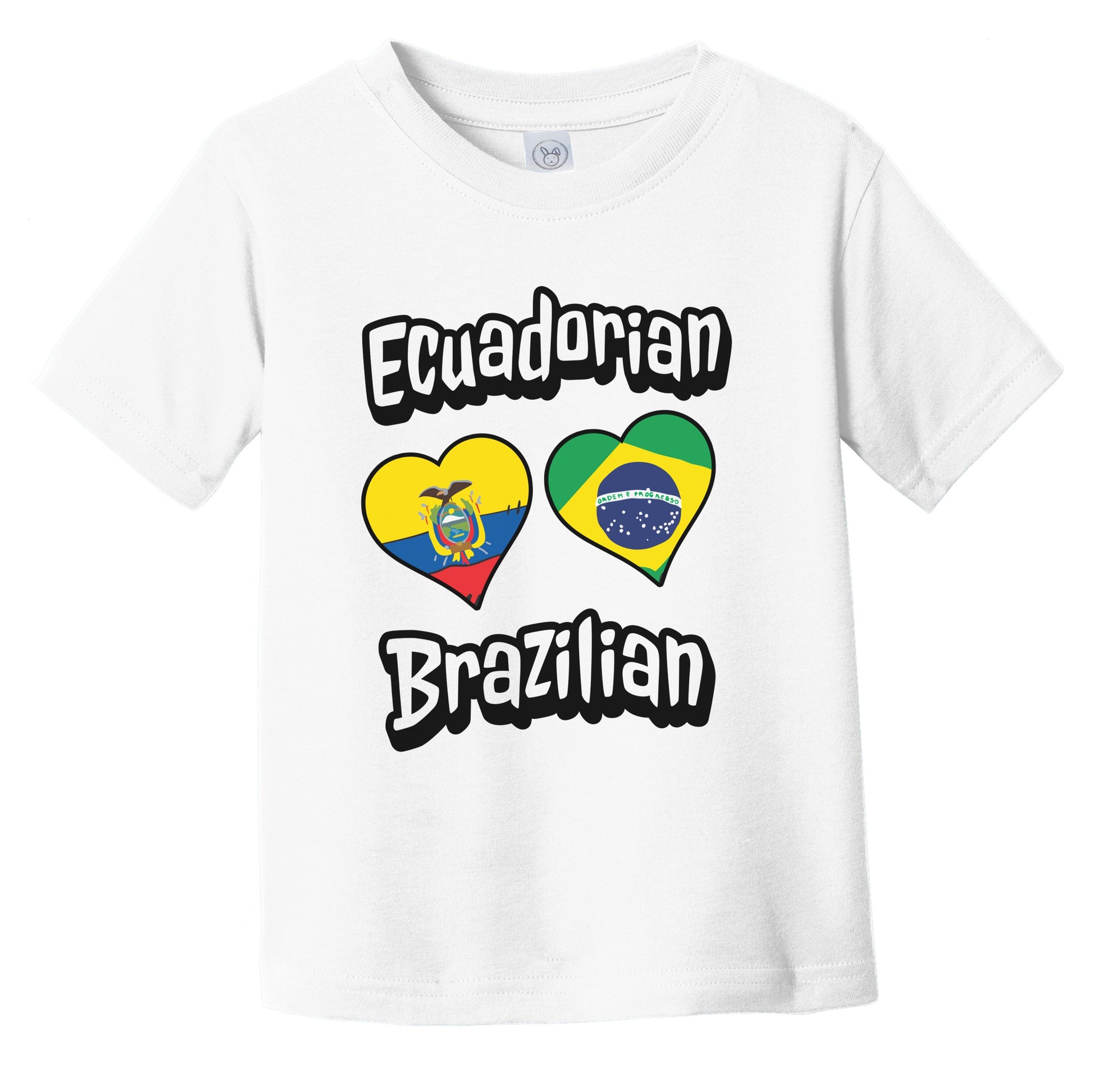 Ecuadorian Brazilian Flag Heart Combo Ecuador Brazil Infant Toddler T-Shirt
