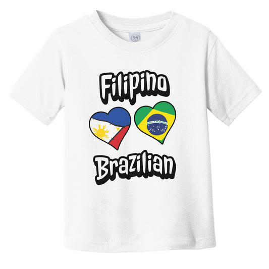 Filipino Brazilian Flag Heart Combo Philippines Brazil Infant Toddler T-Shirt