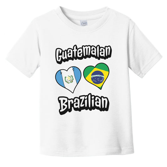 Guatemalan Brazilian Flag Heart Combo Guatemala Brazil Infant Toddler T-Shirt
