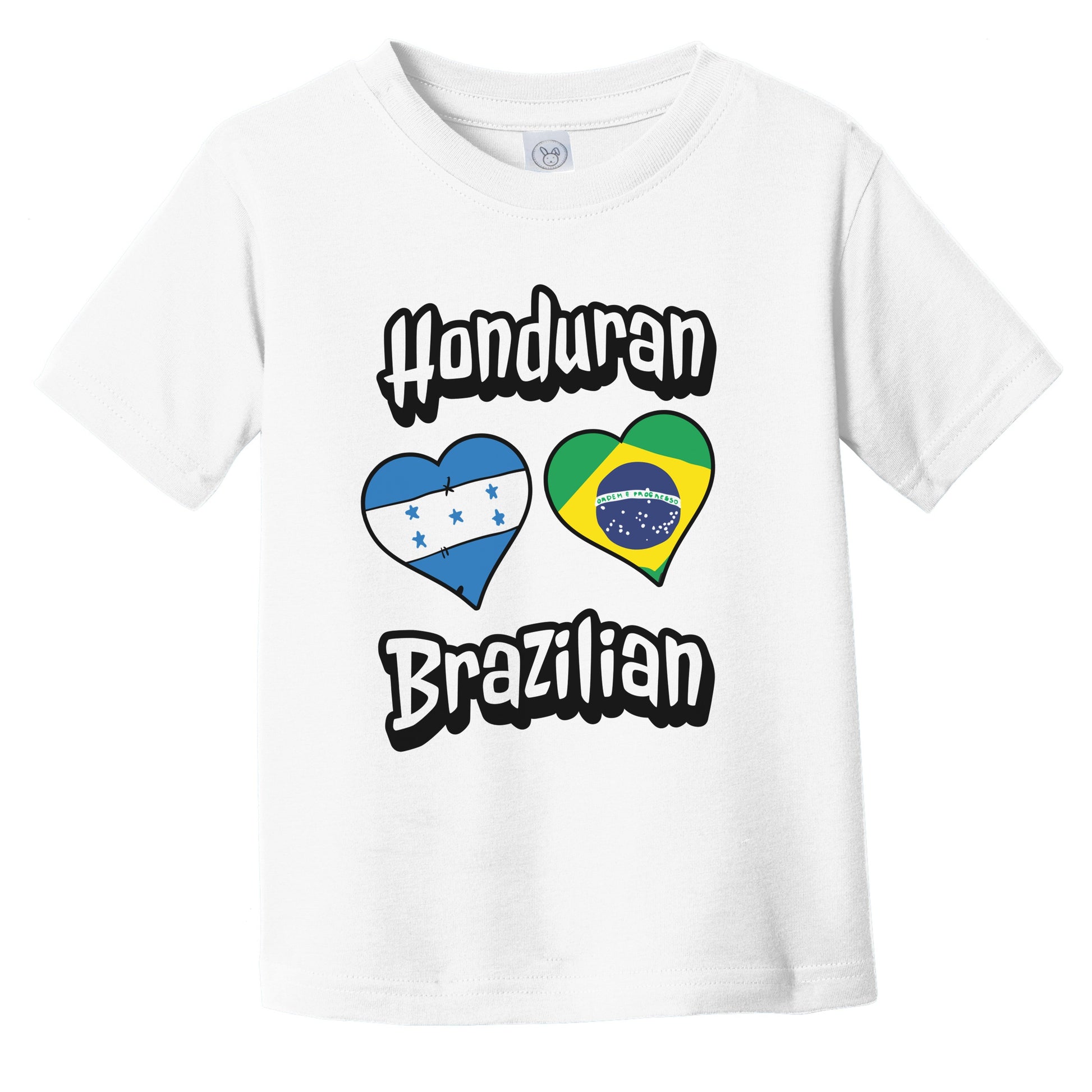 Honduran Brazilian Flag Heart Combo Honduras Brazil Infant Toddler T-Shirt
