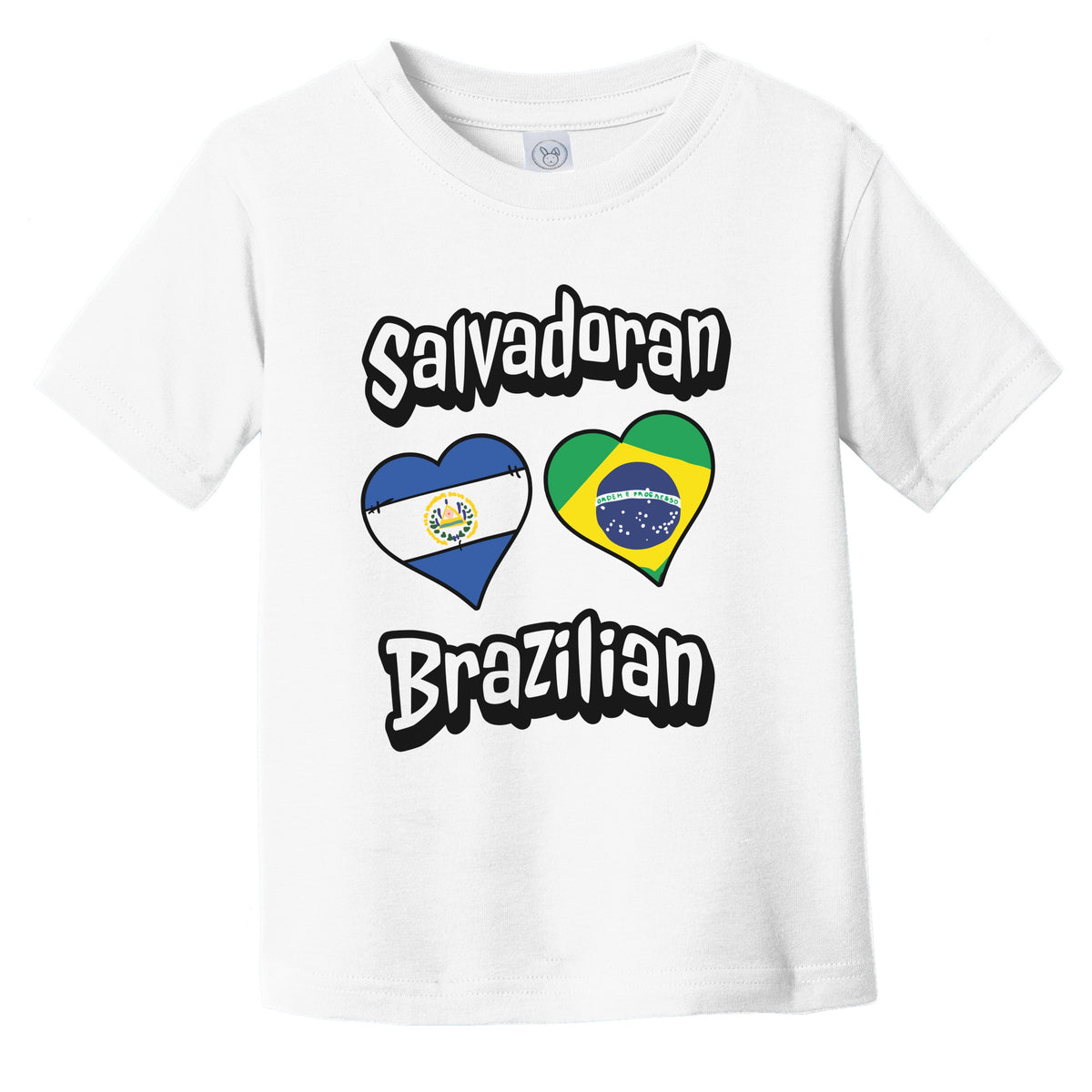 Salvadoran Brazilian Flag Heart Combo El Salvador Brazil Infant Toddler T-Shirt