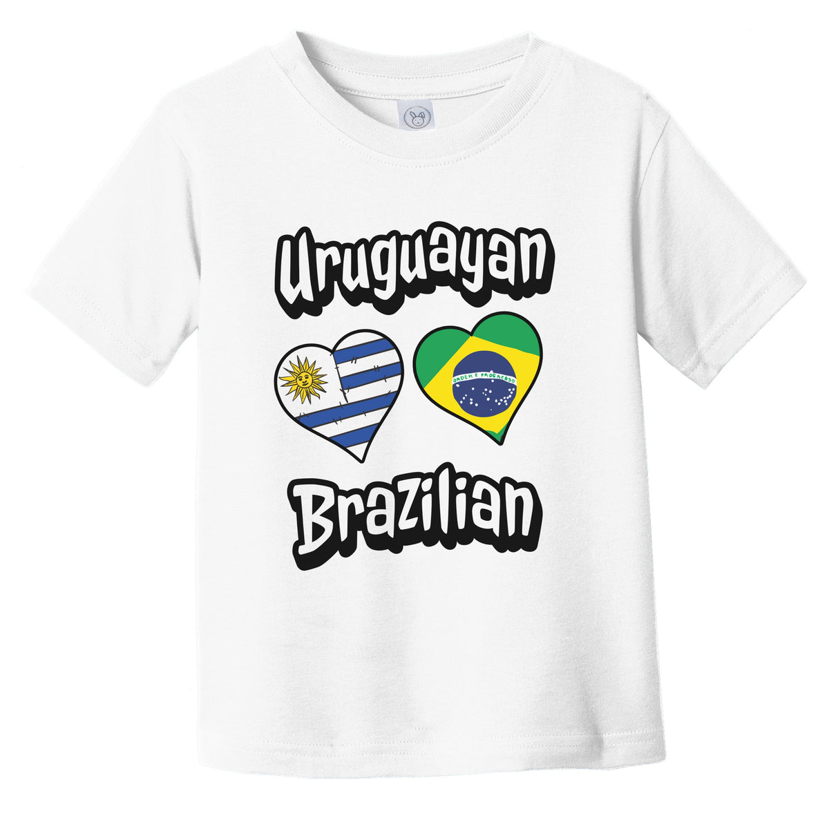 Uruguayan Brazilian Flag Heart Combo Uruguay Brazil Infant Toddler T-Shirt