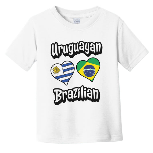 Uruguayan Brazilian Flag Heart Combo Uruguay Brazil Infant Toddler T-Shirt