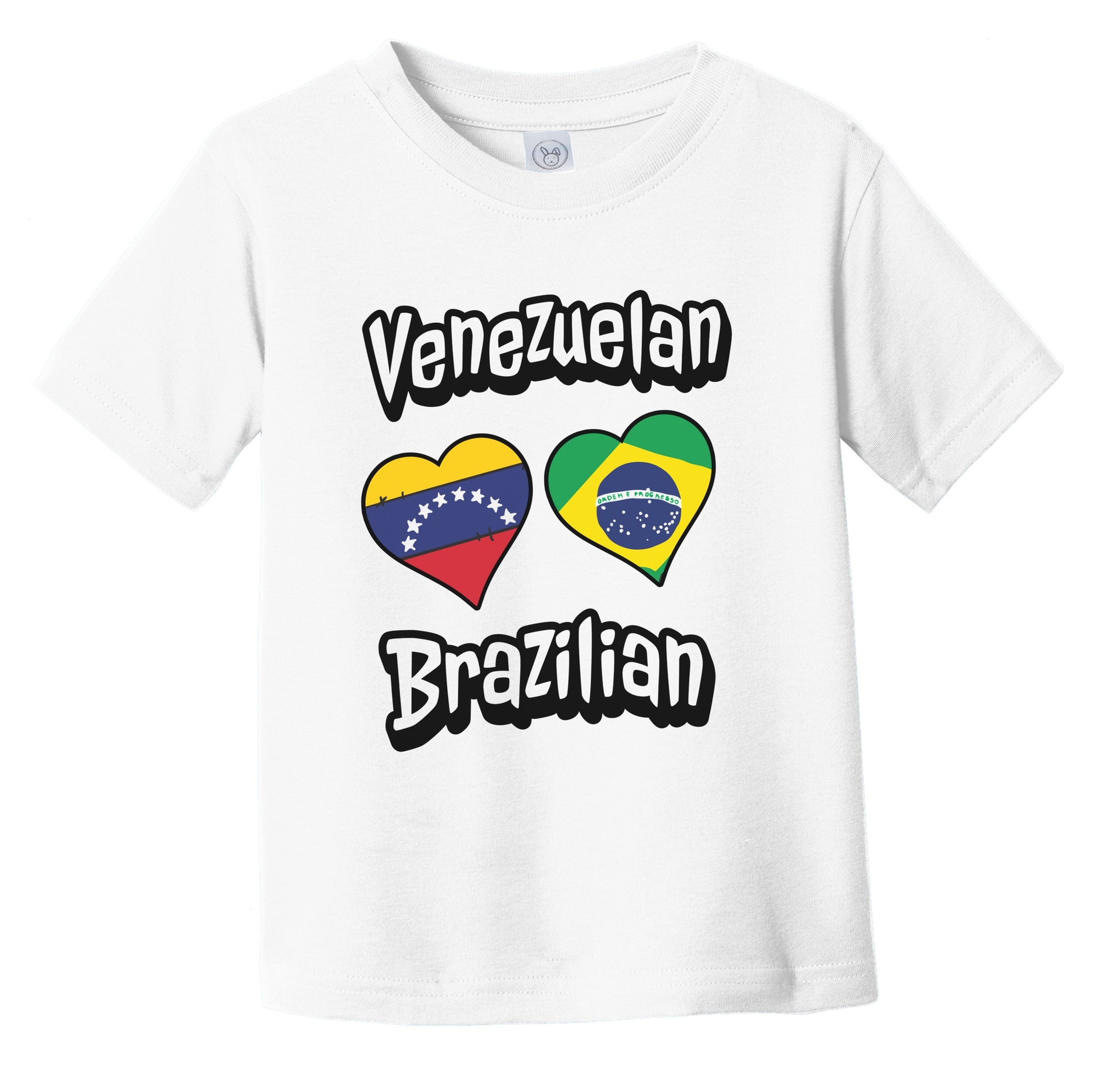 Venezuelan Brazilian Flag Heart Combo Venezuela Brazil Infant Toddler T-Shirt