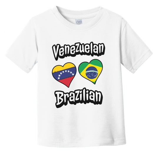 Venezuelan Brazilian Flag Heart Combo Venezuela Brazil Infant Toddler T-Shirt