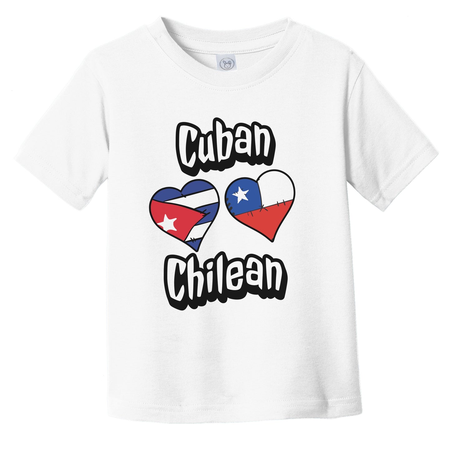 Cuban Chilean Flag Heart Combo Cuba Chile Infant Toddler T-Shirt