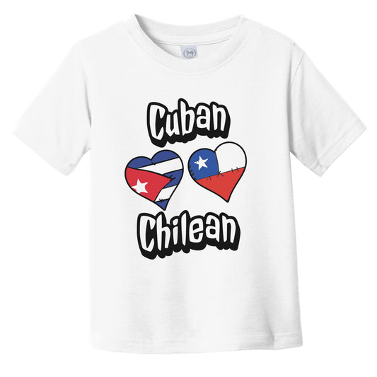 Cuban Chilean Flag Heart Combo Cuba Chile Infant Toddler T-Shirt