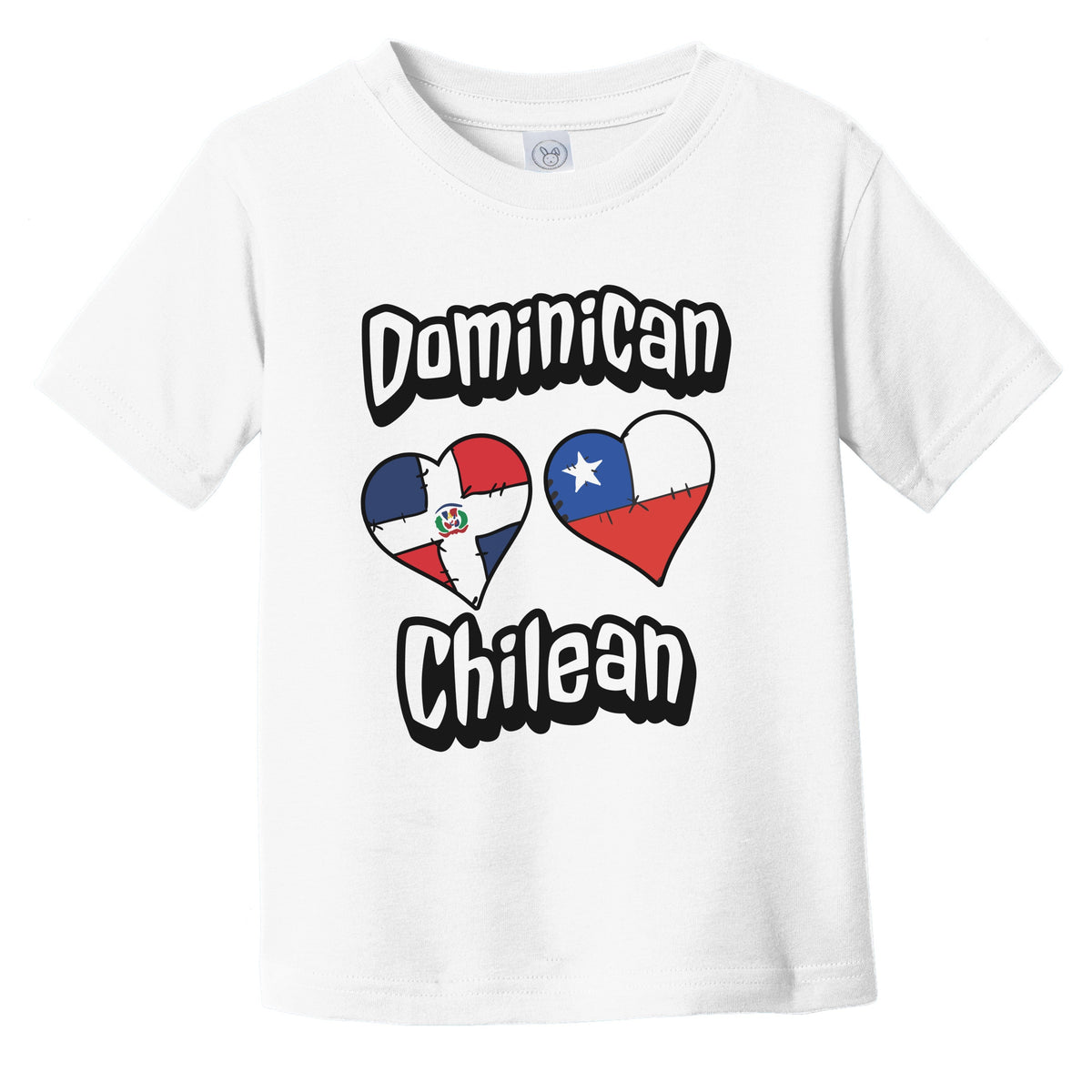 Dominican Chilean Flag Heart Combo Dominican Republic Chile Infant Toddler T-Shirt