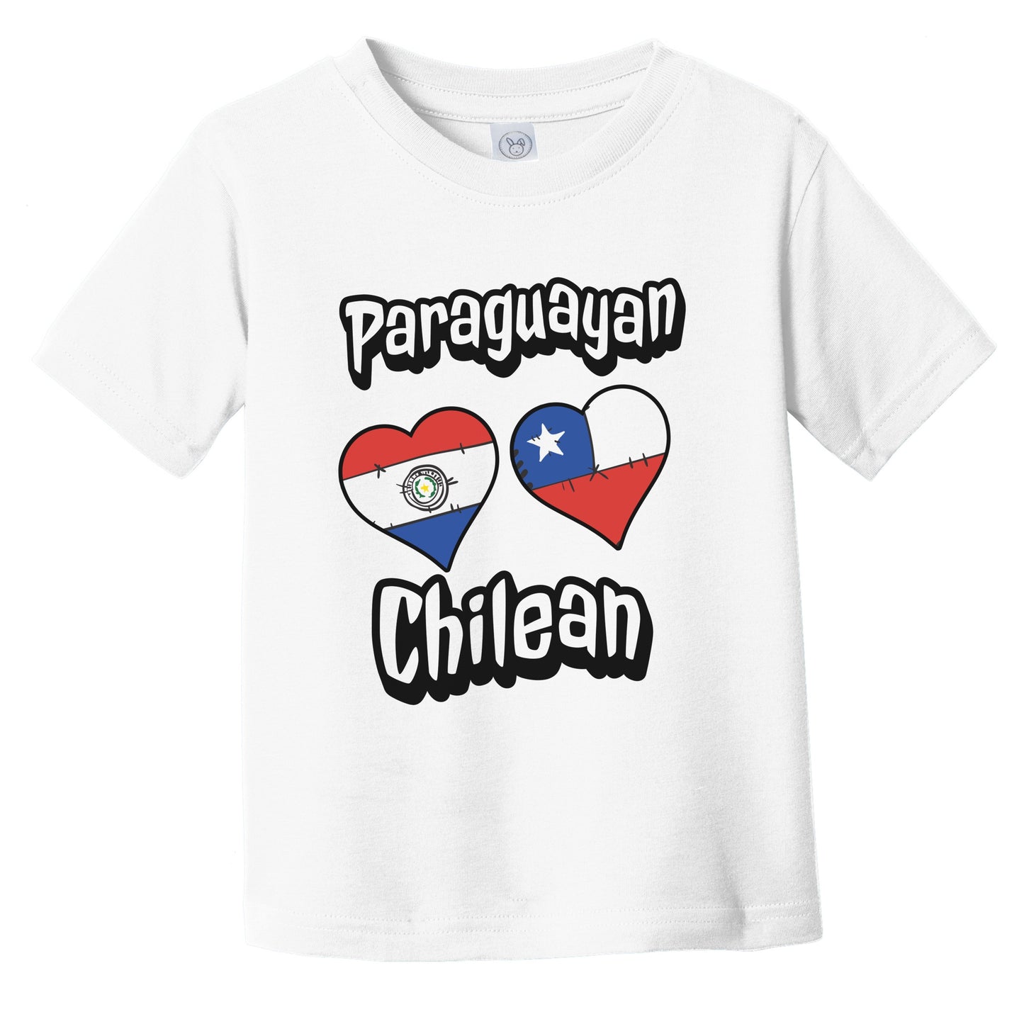 Paraguayan Chilean Flag Heart Combo Paraguay Chile Infant Toddler T-Shirt