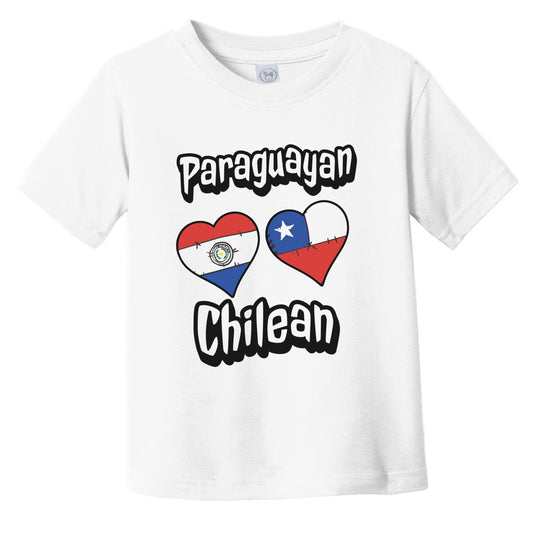 Paraguayan Chilean Flag Heart Combo Paraguay Chile Infant Toddler T-Shirt
