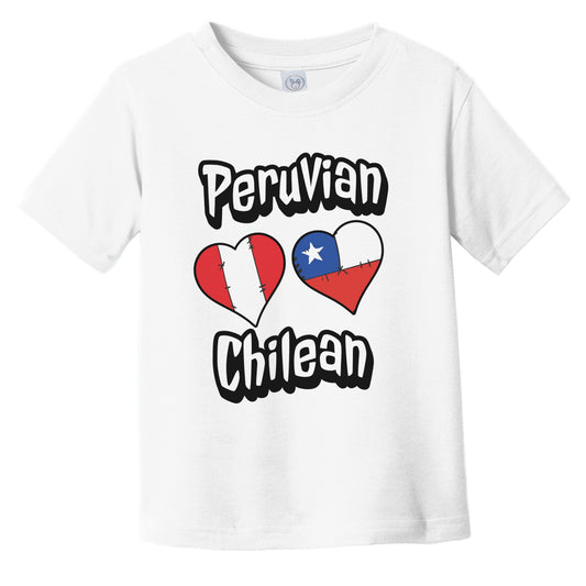 Peruvian Chilean Flag Heart Combo Peru Chile Infant Toddler T-Shirt