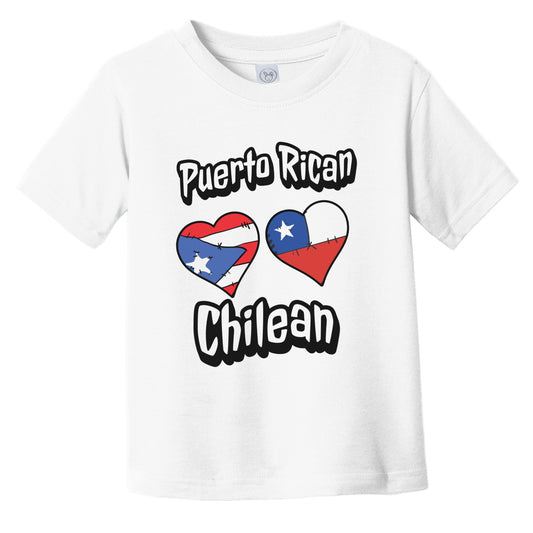 Puerto Rican Chilean Flag Heart Combo Puerto Rico Chile Infant Toddler T-Shirt
