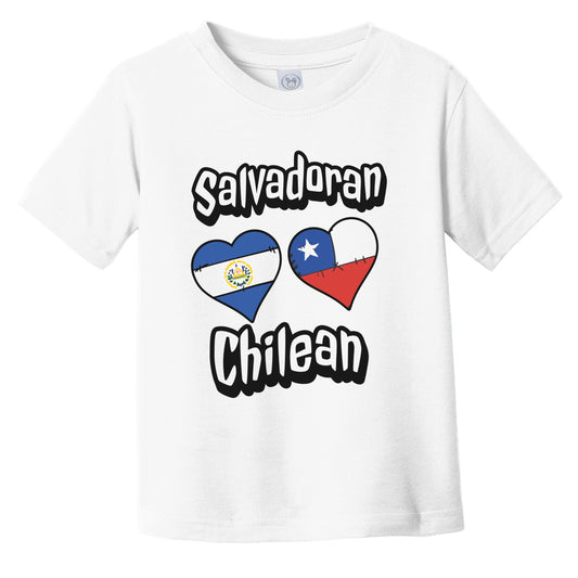 Salvadoran Chilean Flag Heart Combo El Salvador Chile Infant Toddler T-Shirt
