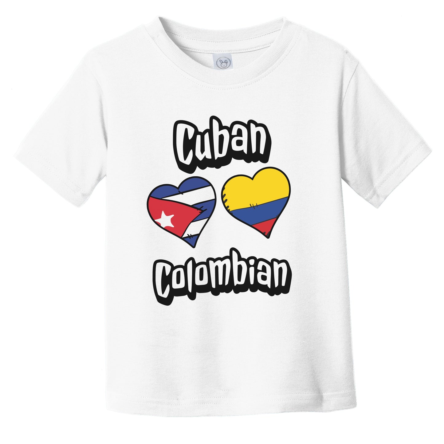 Cuban Colombian Flag Heart Combo Cuba Colombia Infant Toddler T-Shirt