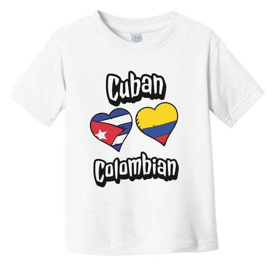 Cuban Colombian Flag Heart Combo Cuba Colombia Infant Toddler T-Shirt