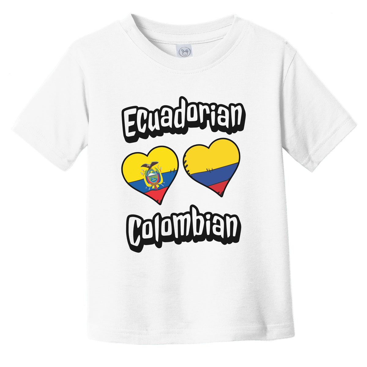 Ecuadorian Colombian Flag Heart Combo Ecuador Colombia Infant Toddler T-Shirt