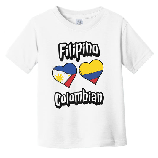 Filipino Colombian Flag Heart Combo Philippines Colombia Infant Toddler T-Shirt
