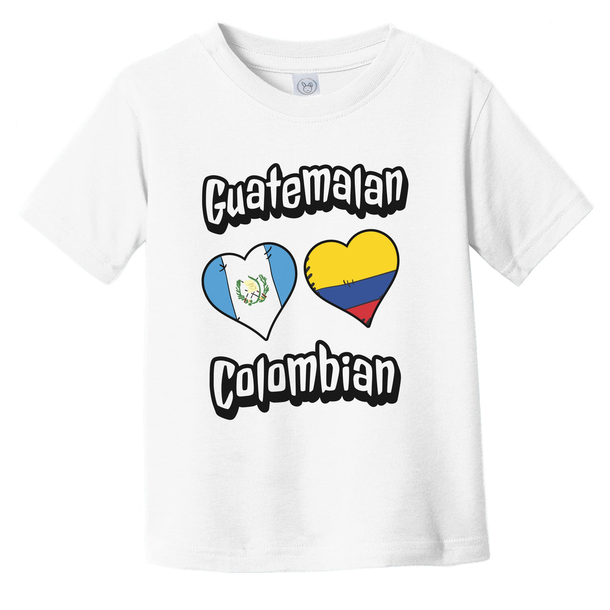 Guatemalan Colombian Flag Heart Combo Guatemala Colombia Infant Toddler T-Shirt
