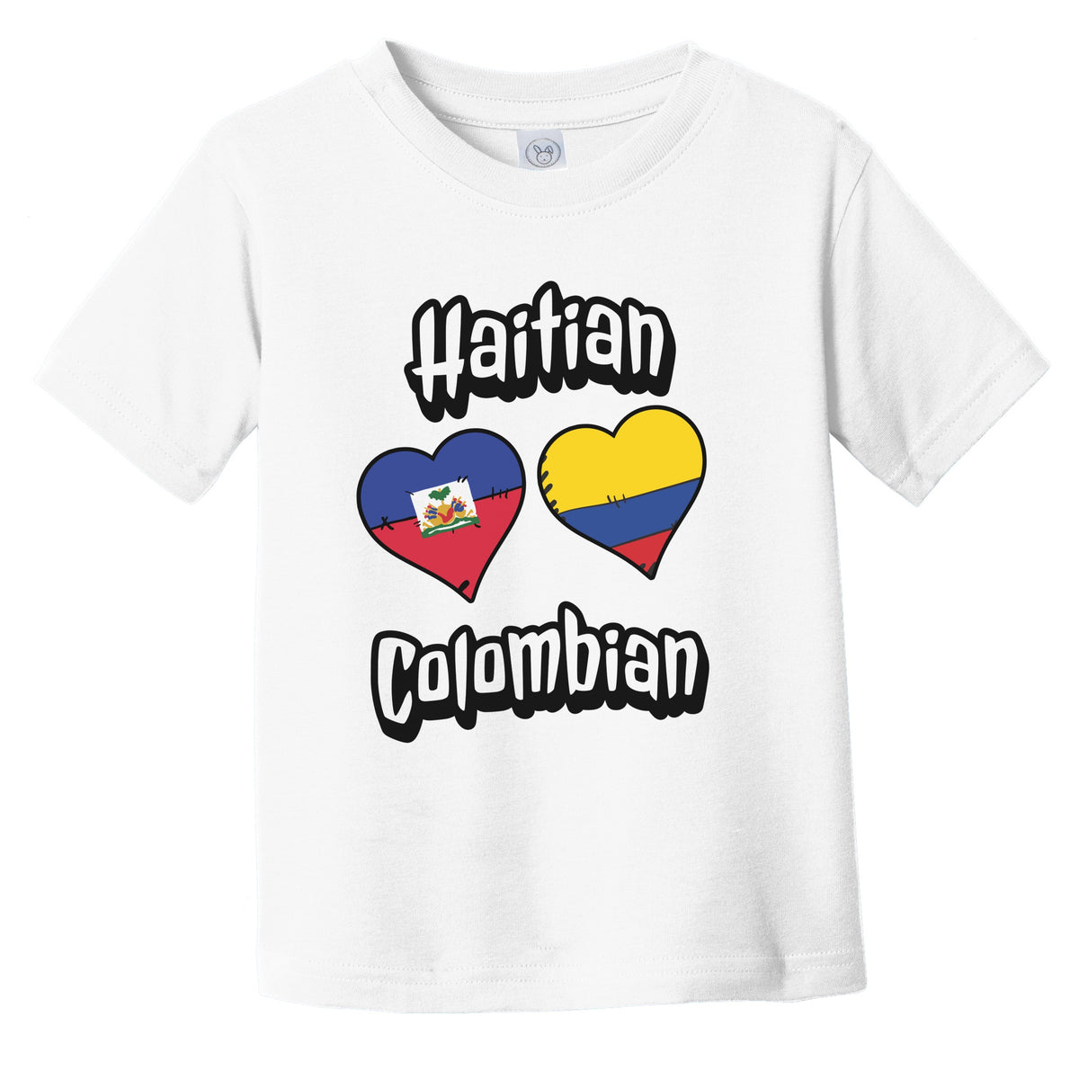 Haitian Colombian Flag Heart Combo Haiti Colombia Infant Toddler T-Shirt