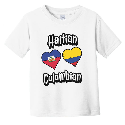 Haitian Colombian Flag Heart Combo Haiti Colombia Infant Toddler T-Shirt