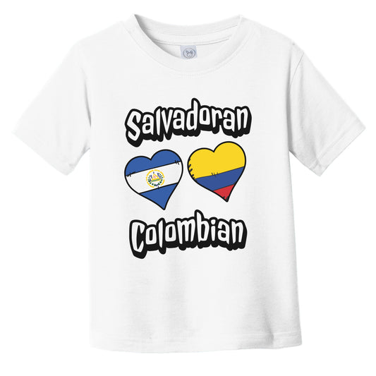 Salvadoran Colombian Flag Heart Combo El Salvador Colombia Infant Toddler T-Shirt
