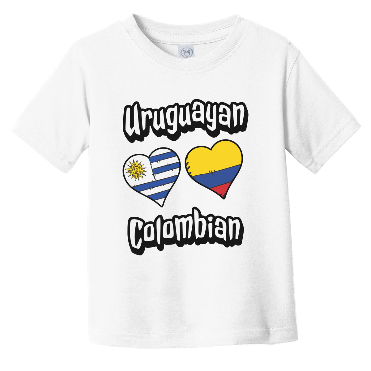 Uruguayan Colombian Flag Heart Combo Uruguay Colombia Infant Toddler T-Shirt