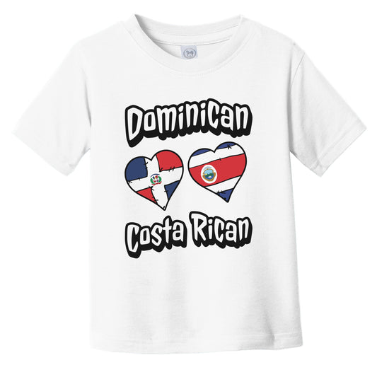 Dominican Costa Rican Hearts Dominican Republic Costa Rica Infant Toddler T-Shirt