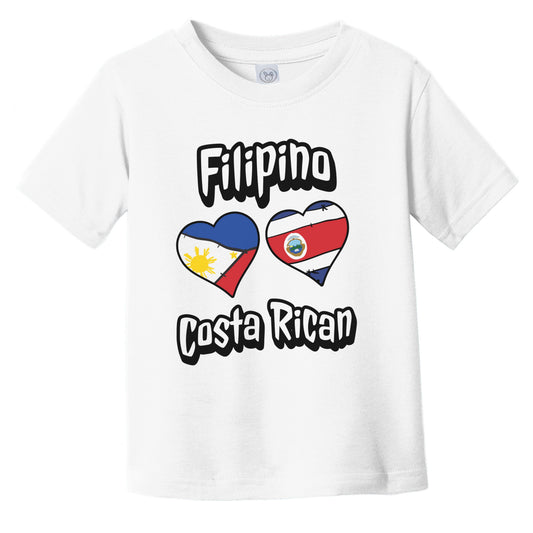 Filipino Costa Rican Flag Heart Combo Philippines Costa Rica Infant Toddler T-Shirt