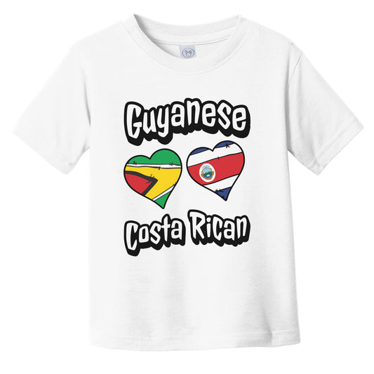 Guyanese Costa Rican Flag Heart Combo Guyana Costa Rica Infant Toddler T-Shirt