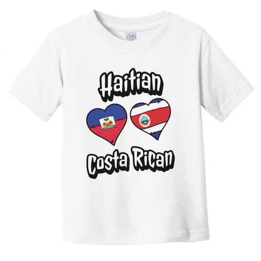 Haitian Costa Rican Flag Heart Combo Haiti Costa Rica Infant Toddler T-Shirt