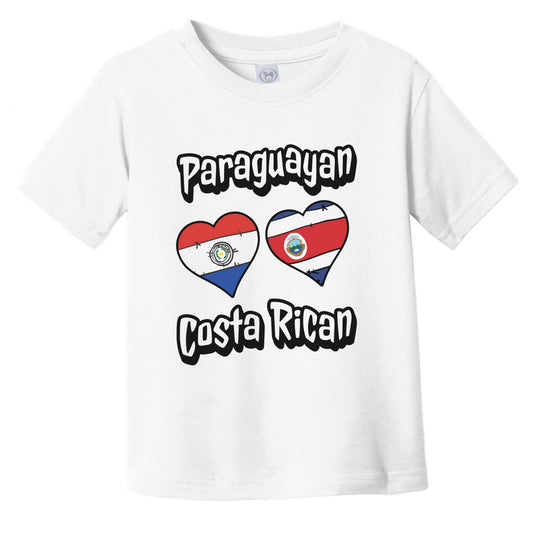Paraguayan Costa Rican Flag Heart Combo Paraguay Costa Rica Infant Toddler T-Shirt