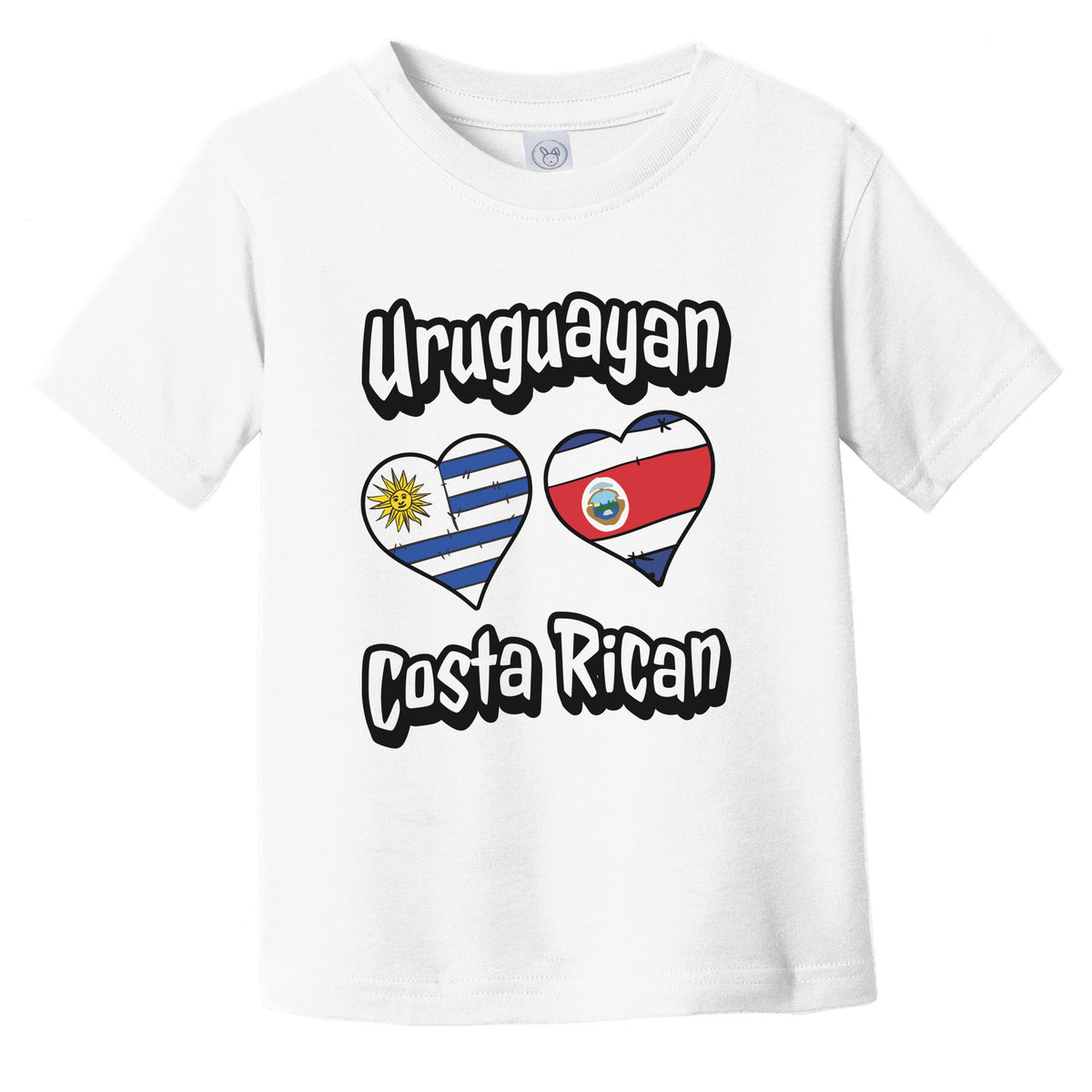 Uruguayan Costa Rican Flag Heart Combo Uruguay Costa Rica Infant Toddler T-Shirt