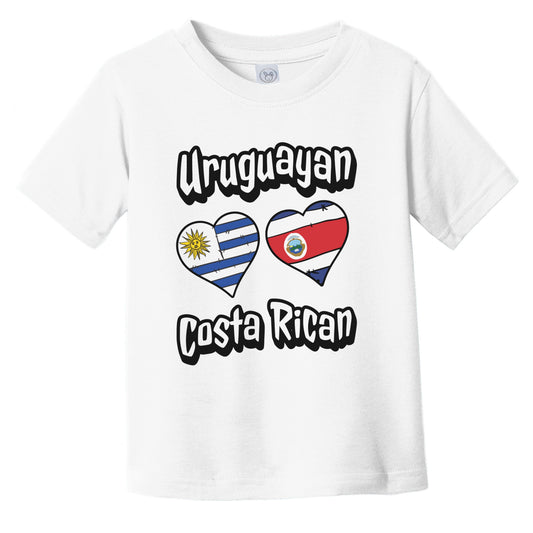 Uruguayan Costa Rican Flag Heart Combo Uruguay Costa Rica Infant Toddler T-Shirt