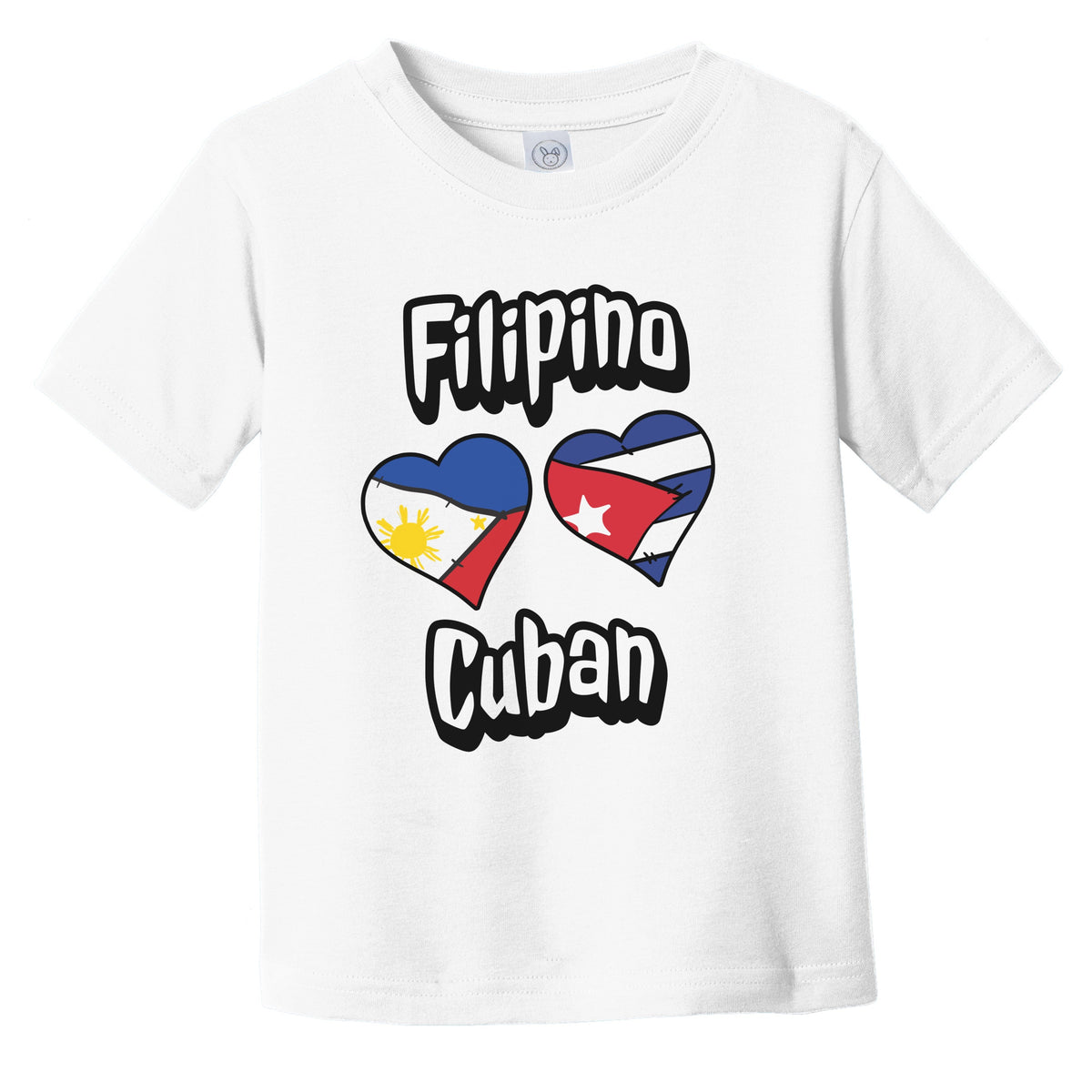 Filipino Cuban Flag Heart Combo Philippines Cuba Infant Toddler T-Shirt